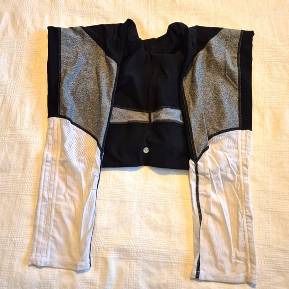 Apana women's size Large leggings, black, gray & white full length VGUC - Picture 4 of 8